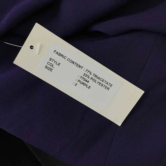 NWT TERI JON RICKIE FREEMAN Purple Bow Detail Trumpet Maxi Gown Size 2 - Picture 7 of 8